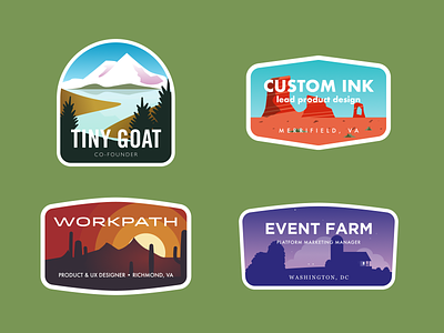 Around the US in four job titles colors design id illustration sites vector