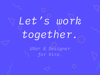 I'm available! dc metro design forhire frontend ui ux