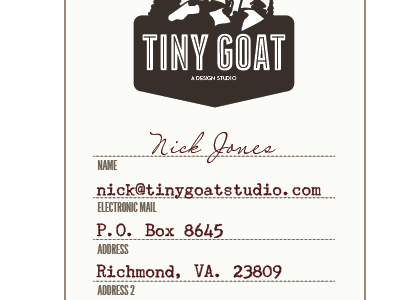 The Goats are getting cards cards collateral id print