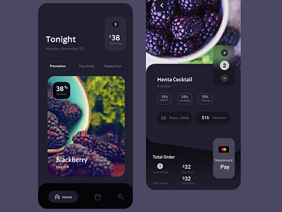 Blackberry Food App Design animation app art black blackberry branding design icon illustration illustrator lettering logo type typography ui ui design uidesign uxui vector web