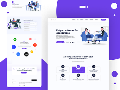 Enigma Software Application || Landing Page Design application ui clean dashboard ui design landingpage softwere ui uiux ux web web design website