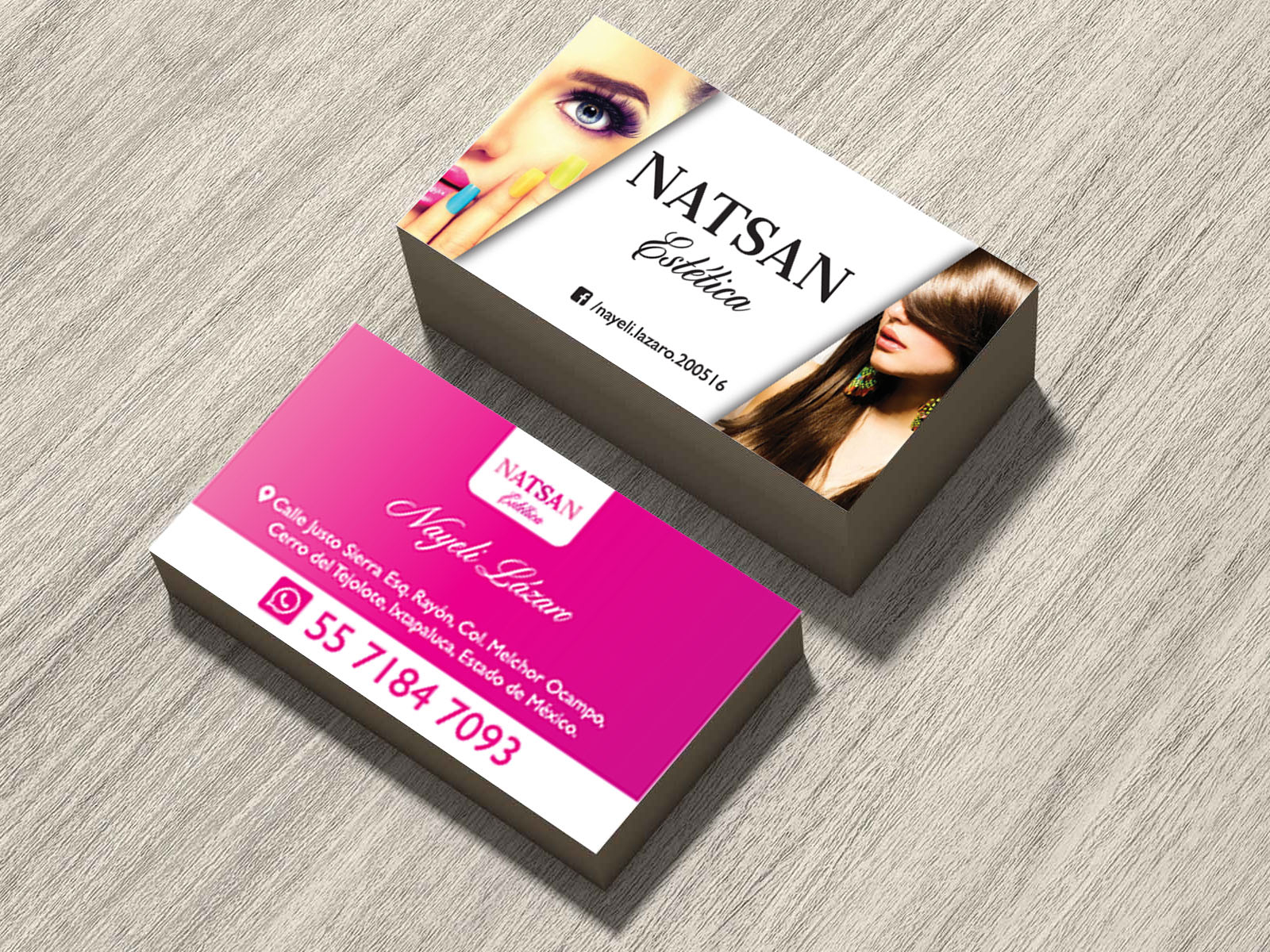 Tarjetas Presentación Natsan Estética by Fabián García on Dribbble