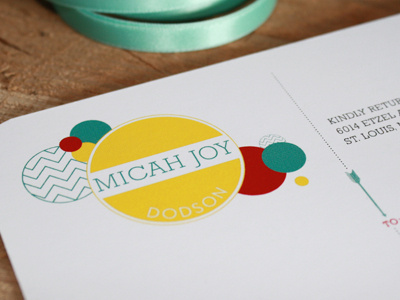 Baby Announcement for Micah baby announcement circles postcard postcard design