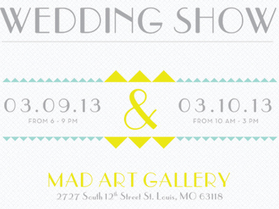 Details from a wedding show poster aqua art deco chartreuse poster wedding wedding show