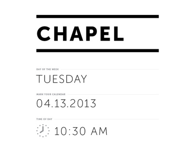 Redesigning Chapel Flyers announcements black black and white chapel flyers time