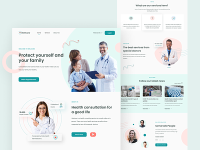 WellCare Health Consultation - Homepage blue branding clean design health healthcare homepage medical trend ui uiux ux web
