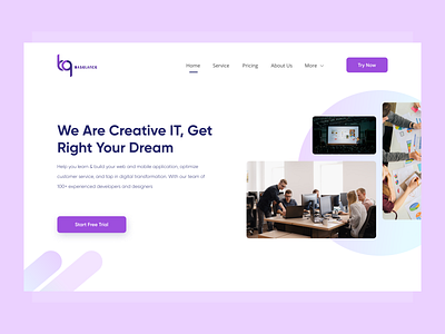 BASELANCE-Homepage Exploration business clean homepage project purple trend typography ui uidesign uiux ux vector webdesign website