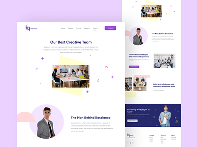 BASELANCE - Team Page branding business clean design header project purple trend ui uidesign uiux ux vector webdesign website