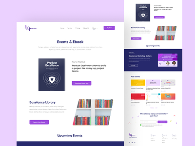 BASELANCE-Events & Ebook Page branding business clean design purple template trend typography ui uiux ux vector webdesign website