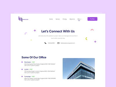BASELANCE-Contact Us Page branding business clean design header project purple template trend typography ui uiux ux vector webdesign website