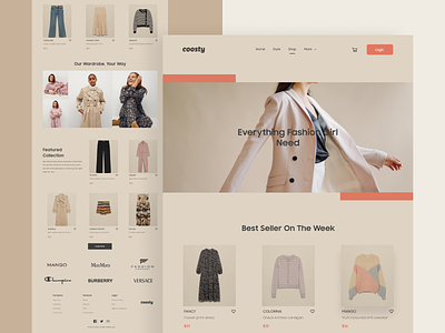 #TemplateKit - COOSTY - Woman Page branding business clean design ecommerce fashion figma shopping style styleguide template trend typography ui uidesign uiux ux webdesign website