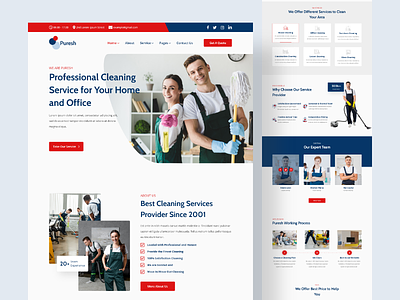 Puresh - Cleaning & Service Website business clean cleaning design logo service shot trend ui uiux ux web design website