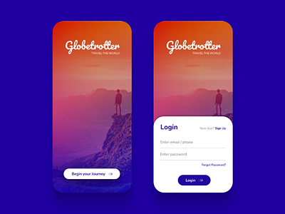 Login Design for a Travel/Adventure App