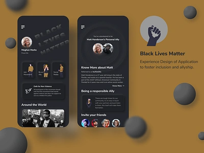 Black Lives Matter Dark Neumorphic Experience Design (UI/UX)) app black blacklivesmatter blackout design illustration neumorphic neumorphism ui ux web