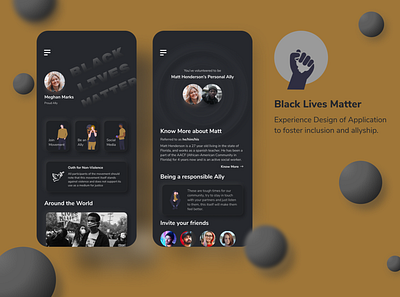 Black Lives Matter Dark Neumorphic Experience Design (UI/UX)) app black blacklivesmatter blackout design illustration neumorphic neumorphism ui ux web