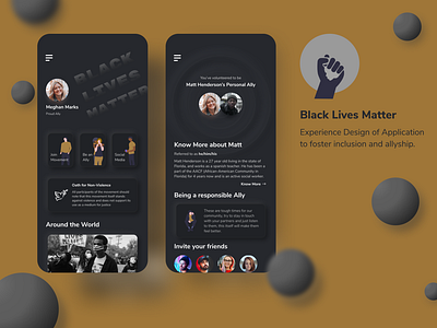 Black Lives Matter Dark Neumorphic Experience Design (UI/UX))