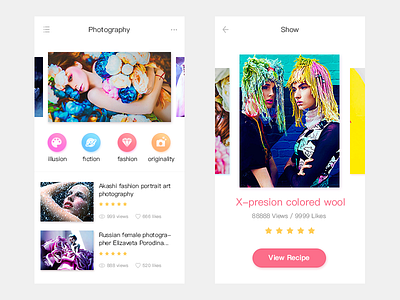 Photography App UI