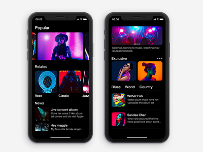 Music app for iphone x ux