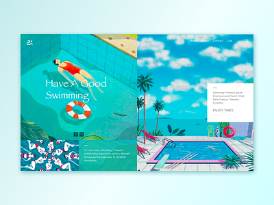 Swimming Page Design ui web