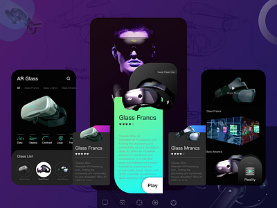 VR Glass UI Conceptual Design design gui ui ux