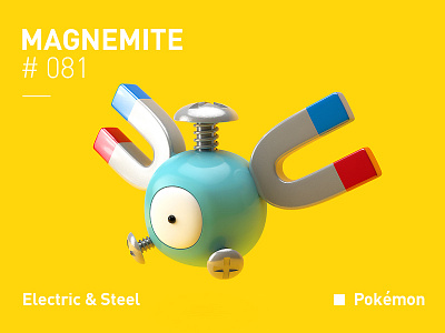 Magnemite 3d cinema electric magnemite pokemon steel