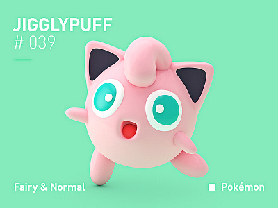 Jigglypuff 3d character fairy jigglypuff pink pokemon