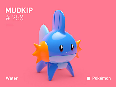 Mudkip 3d character mudkip pokemon