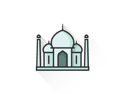 Taj Mahal web icon taj mahal travel icon illustration flat agra india showplace