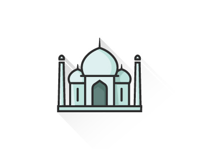 Taj Mahal web icon agra flat icon illustration india showplace taj mahal travel