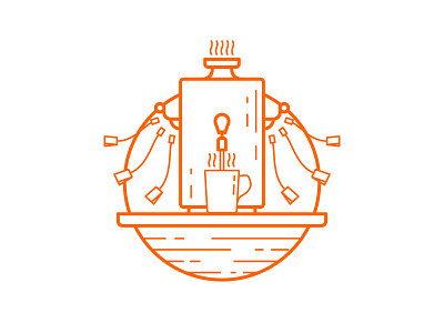 Tea bar bar drink hot icon illustration orange outline samovar stroke tea totem