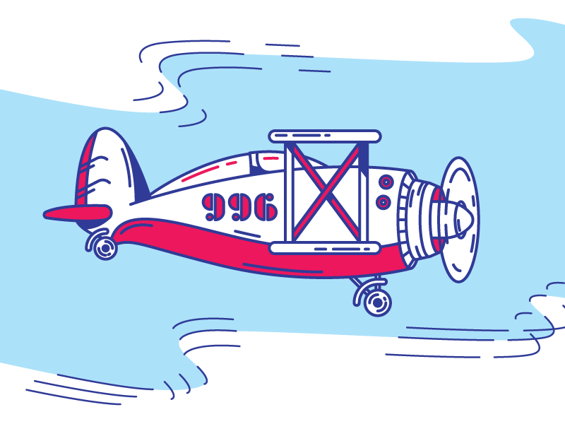 Airplane 996 retro stock blue magenta fly 996 old machine sky illustration airplane