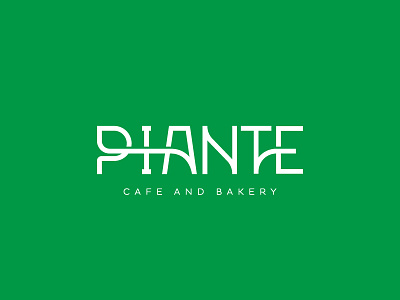 Piante Green Cafe Logo allergic designer bakery braind cafe green letters logo nature p piante restaurant type