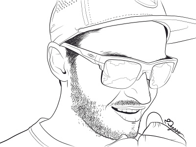 Jouwie Lineart Portrait cap digital sketch digitalart guy illustration landscape line line drawing lineart linework portrait sketch smile sunglasses vector vector art vector illustration