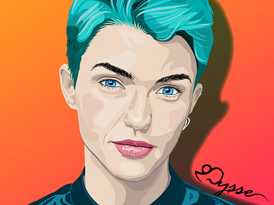 Ruby Rose Vector Portrait