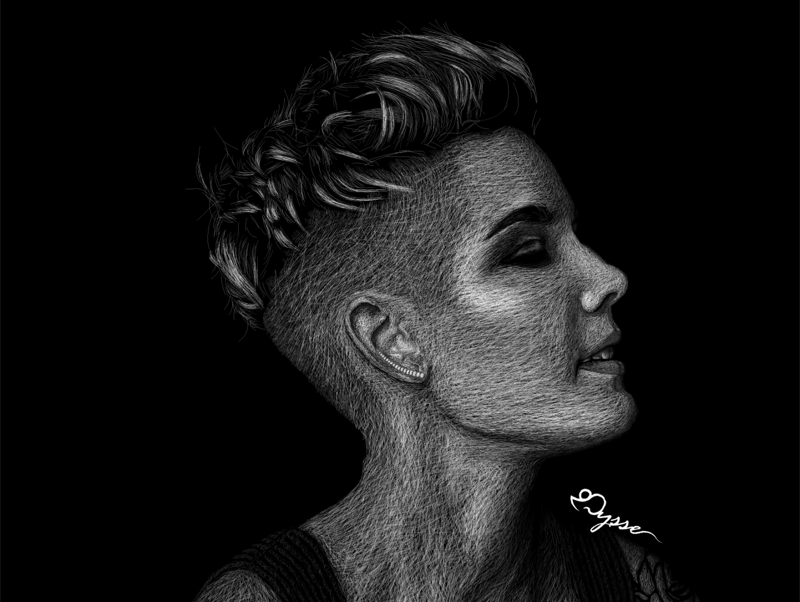 Halsey Line Art Vector Portrait by Geraldine Abbott on Dribbble