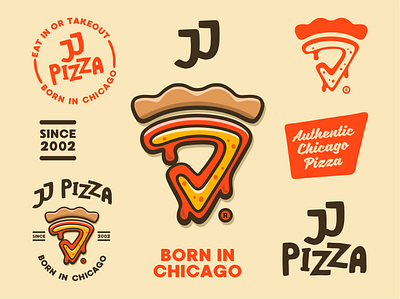 JJ Pizza Logo branding design graphicdesign icon illustration logo logodesign minimal pizza typography vector