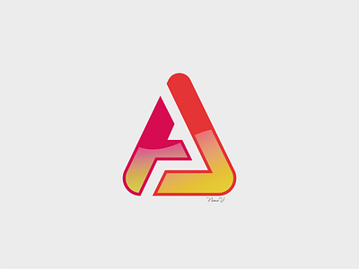 LOGO AJ abstract aj design gradiant icon logo orange pink vector