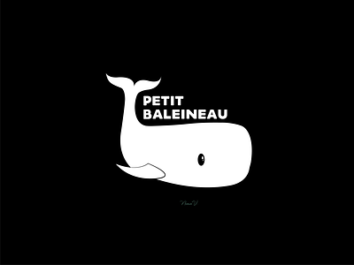 PETIT BALEINEAU animal baleine black white design logo minimalist vector whale
