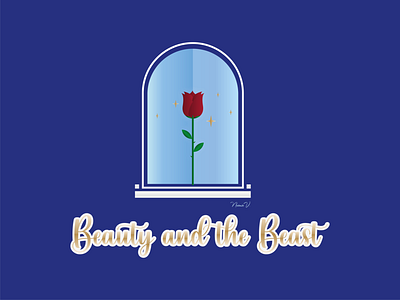 BEAUTY AND THE BEAST art beauty and the beast design disney disney princess gradiant illustration illustrator logo vector