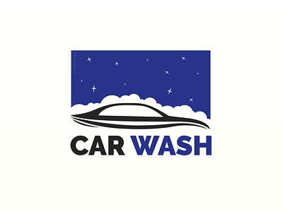 CAR WASH 2.0 black blue car car wash design illustration logo night sky stars vector wash washing