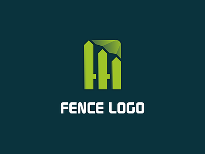 FENCE LOGO art design fence fenced fencing gradiant green illustrator logo nature vector