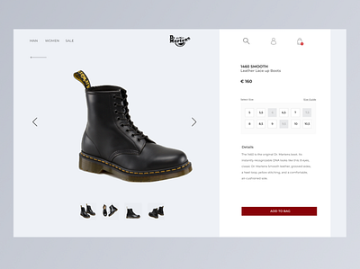 Doc Martens • Shop dailyui design digital docs dr martens e commerce interface shoes shop shop design shopping app ui ui design ux