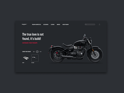 Triumph Motorcycle • Customising customising dailyui dark dark mode dark theme dark ui design lovetriumph minimalism mockup motorcycles triumph ui ui design uidesign ux ux design uxdesign web