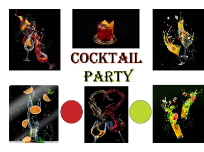 moodbaord of Cocktail Party art artwork branding brief creative design creativity graphic design ilustration design indesign logotype moodboards typhography typography vector