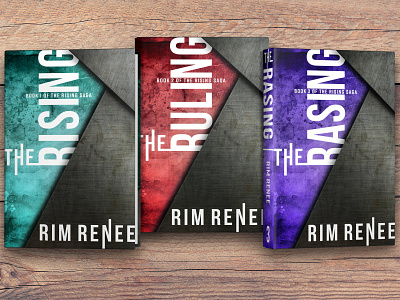The Rising Trilogy Book Cover Design book cover design grunge texture sans serif set trilogy typography