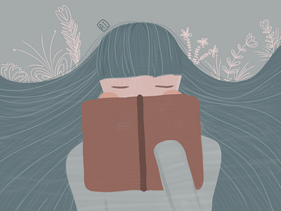 Bookworm bookworm design flat girl illustration