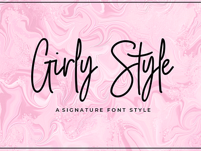 Girly Style script font art design flat illustration lettering logo minimal type typography web