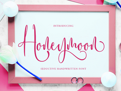 Honeymoon script card design elegant fancy feminine font handwriting handwritten lettering logo packaging script summer swashes type typeface typography vector