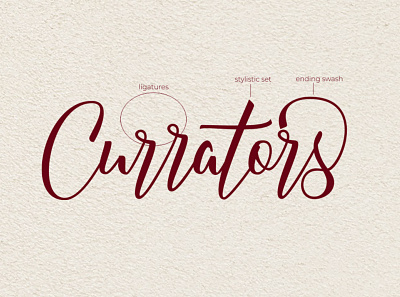 Currators branding design font handwriting handwritten illustration lettering script type typography