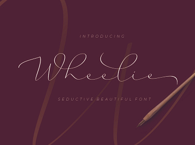 Wheelie branding design fancy feminine handwriting handwritten lettering script type typography